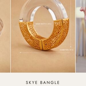 Skye Gold Filigree and Clear Acrylic Bangle Bracelet